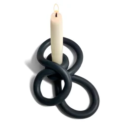 Snirkle snrkle - keramik lysestage - sort