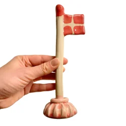 Vindblst keramik bordflag - Rosa rillet