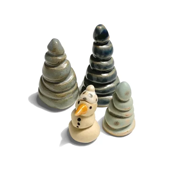 Mini keramik snemand - prikket