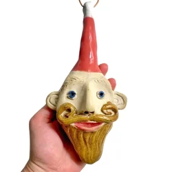 Keramik julemand - brun skg