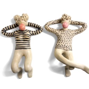 Bubblegum blsende pige - hnge/ ligge keramik figur