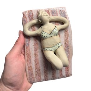 Solbader - keramik figur - rosa