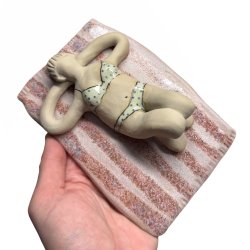 Solbader - keramik figur - rosa