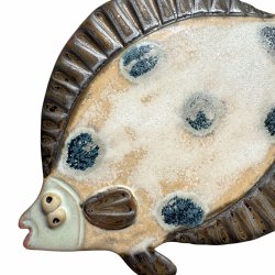 kobbersp�tte - keramik fladfisk til v�ggen