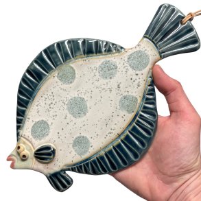Gr�np�tte - keramik fladfisk til v�ggen