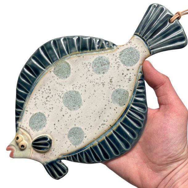 Gr�np�tte - keramik fladfisk til v�ggen