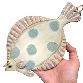 Pinksp�tte - keramik fladfisk til v�ggen