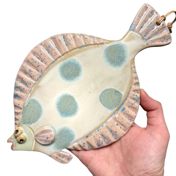 Pinksp�tte - keramik fladfisk til v�ggen