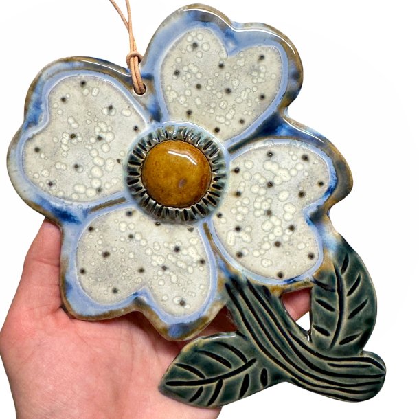 Anemone - keramik blomst v�gkunst 