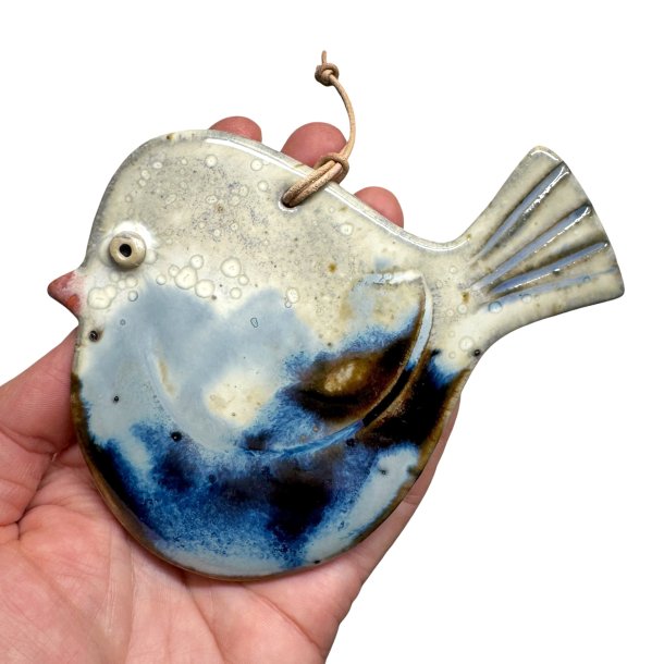 Lille fugl - keramik v�goph�ng - bl�