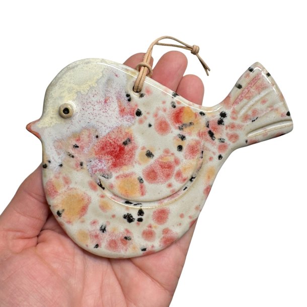 Lille fugl - keramik v�goph�ng - r�d