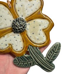 Anemone - keramik blomst v�gkunst  - Amber