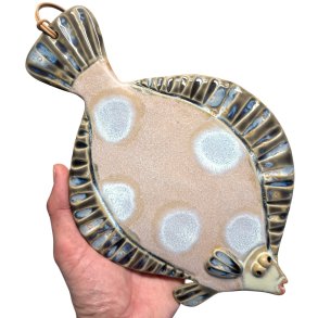 Rosasp�tte - keramik fladfisk til v�ggen