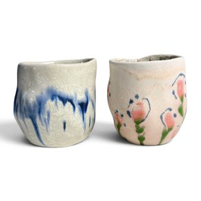 Kunst kop- keramik kop - blomster
