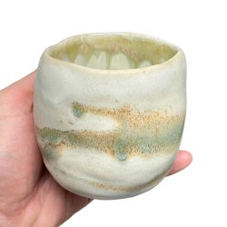 Kunst kop- keramik kop - et hint af gr�nt