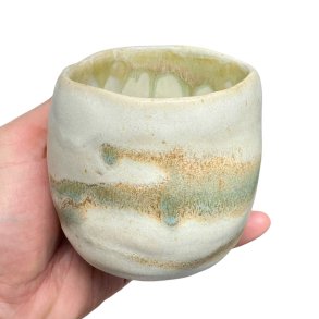 Kunst kop- keramik kop - et hint af gr�nt