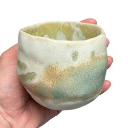 Kunst kop- keramik kop - et hint af gr�nt