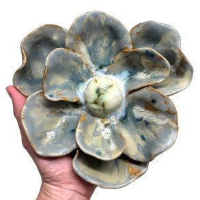 Blomst - keramik relief. Bl�gr� �20