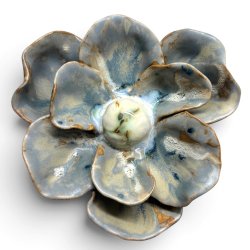 Blomst - keramik relief. Bl�gr� �20