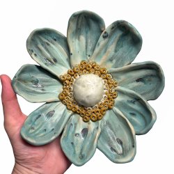 Blomst - keramik relief. Gr�n �21