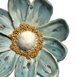 Blomst - keramik relief. Gr�n �21