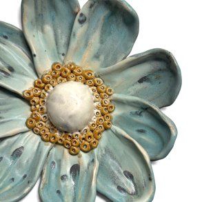 Blomst - keramik relief. Gr�n �21