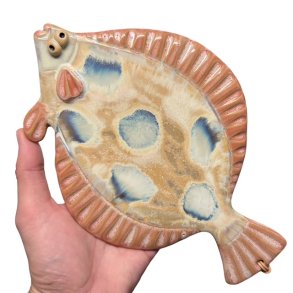 Rosasp�tte - keramik fladfisk til v�ggen