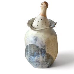 Vase med l�g - keramik vase - 2. sort