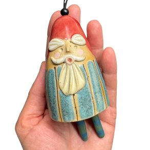 Finurlig klokke - Keramik julemand - 129