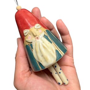 Finurlig klokke - Keramik julemand - 131