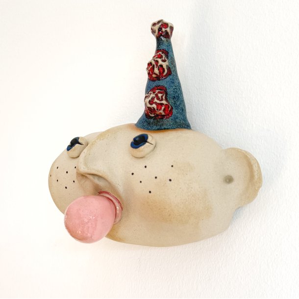 Bubbelgum dreng med festhat - v�gfigur