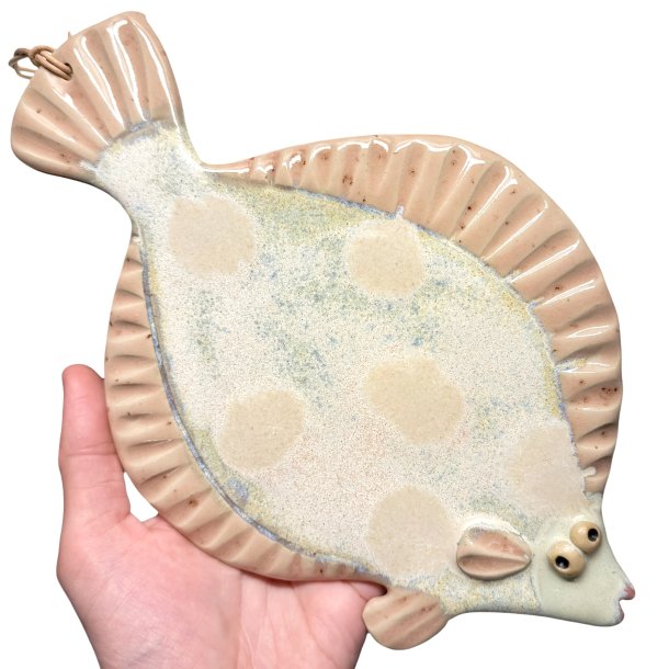 Pastelsp�tte - keramik fladfisk til v�ggen