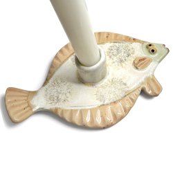 Fladfisk - keramik lysestage - Lys