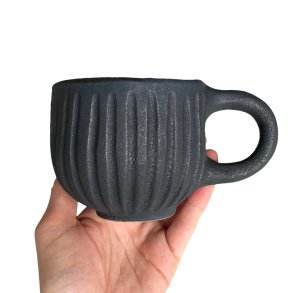 Hyggekop - keramik kop - Sort rustik