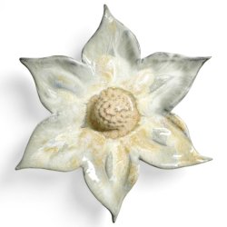 Stor Klematis - Keramik blomst vgophng - Gylden - 36