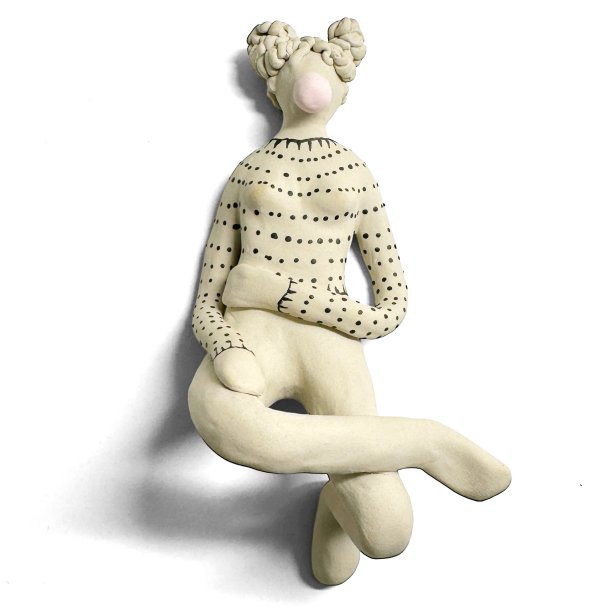 Bubblegum blsende pige - hnge/ ligge keramik figur