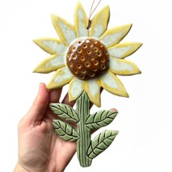 Solsikke - keramik blomst vgkunst - gul