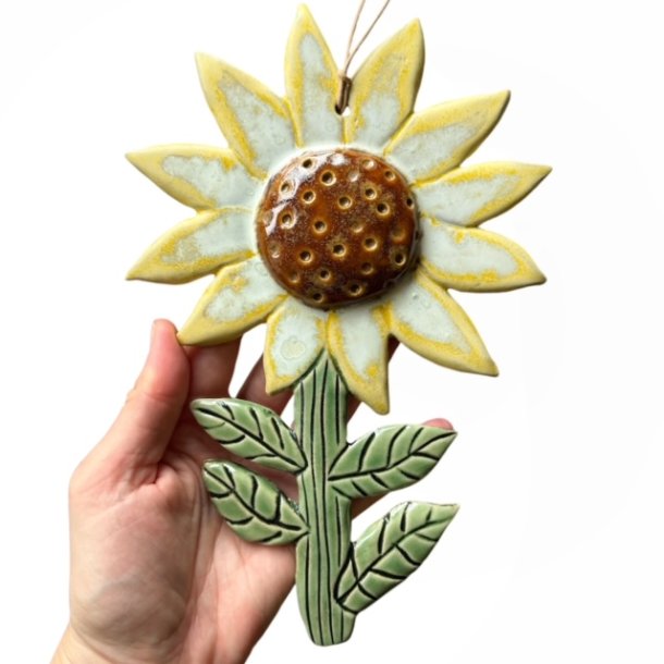 Solsikke - keramik blomst vgkunst - gul