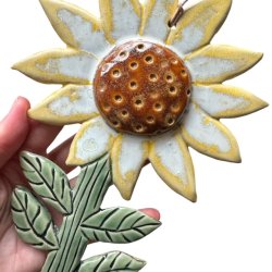 Solsikke - keramik blomst vgkunst - gul
