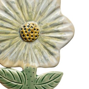 Blomst - keramik blomst vgkunst - gul-grn