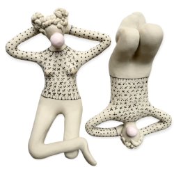 Bubblegum blsende pige - hnge/ ligge keramik figur