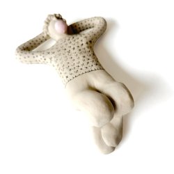 Bubblegum blsende fyr - hnge/ ligge keramik figur