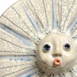 Sol - keramikfigur til vggen - bl strler
