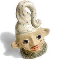 Gut med hut' - keramik buste