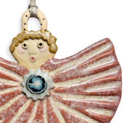 Engel - keramik hnge engel - Rosa