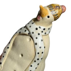 Snemand - keramik figur - gylden