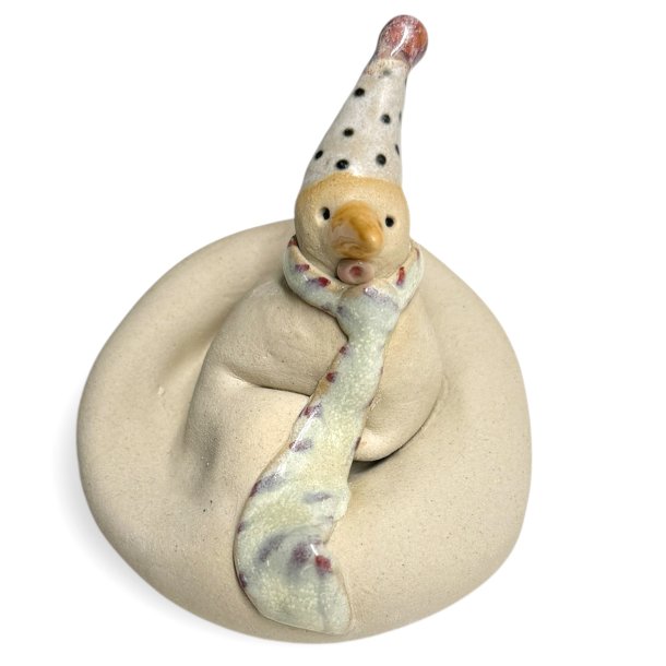 Smeltet snemand - keramik figur - prik