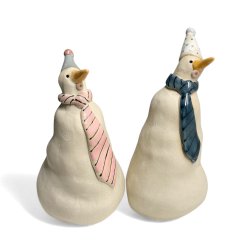 Snemand - keramik figur - pink