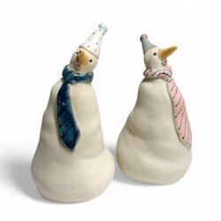 Snemand - keramik figur - pink