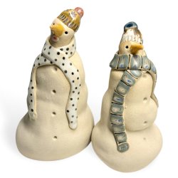 Snemand - keramik figur - Brun plet